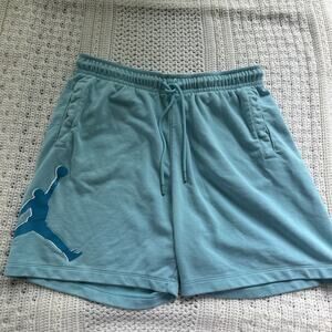 Air Jordan Essentials Shorts Mens XL Terrycloth Bleached Aqua Jumpman Stretch